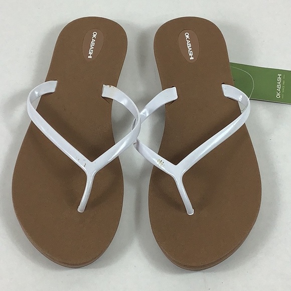 Okabashi ‎Shoreline Flip Flops Size 11 Toffee White - Picture 4 of 5